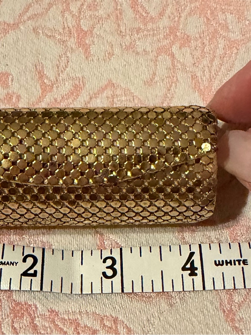 Whiting and Davis International Gold Mesh Lipstick Case w/Mirror & Snap Closure - Picture 7 of 7